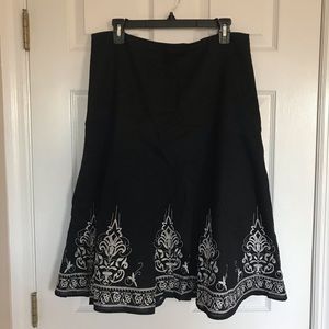 Embroidered A-Line Skirt